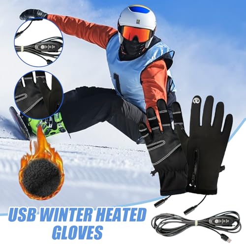 Gants chauffants écran tactile avec mitaines intégrées et recharge USB - 2