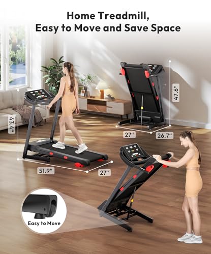 Image of THERUN Treadmill with Incline, Incline Treadmill for Running and Walking, Walking Pad with Incline