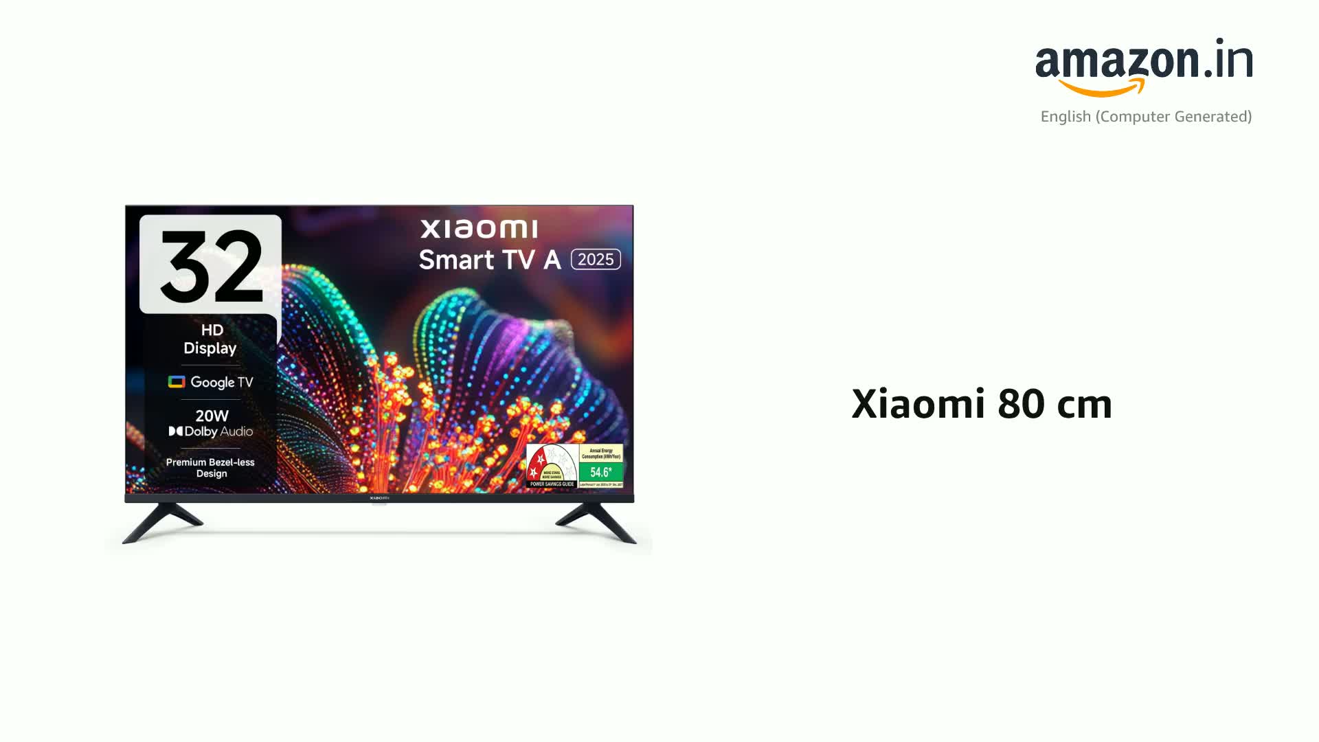 【送料込】【新品未使用】Xiaomi 32インチ スマートテレビ Xiaomi 80 cm (32 inch) A HD Ready Smart Google LED TV L32MB-AIN