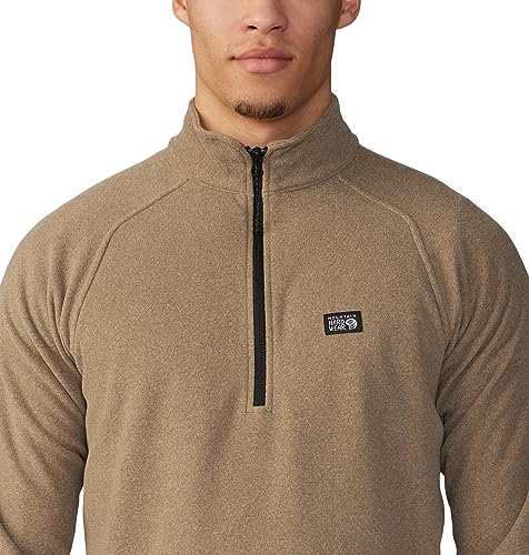 Mountain Hardwear Pulôver masculino Microchill com zíper 1/4, cinza mesclado, médio, Trail Dust Heat