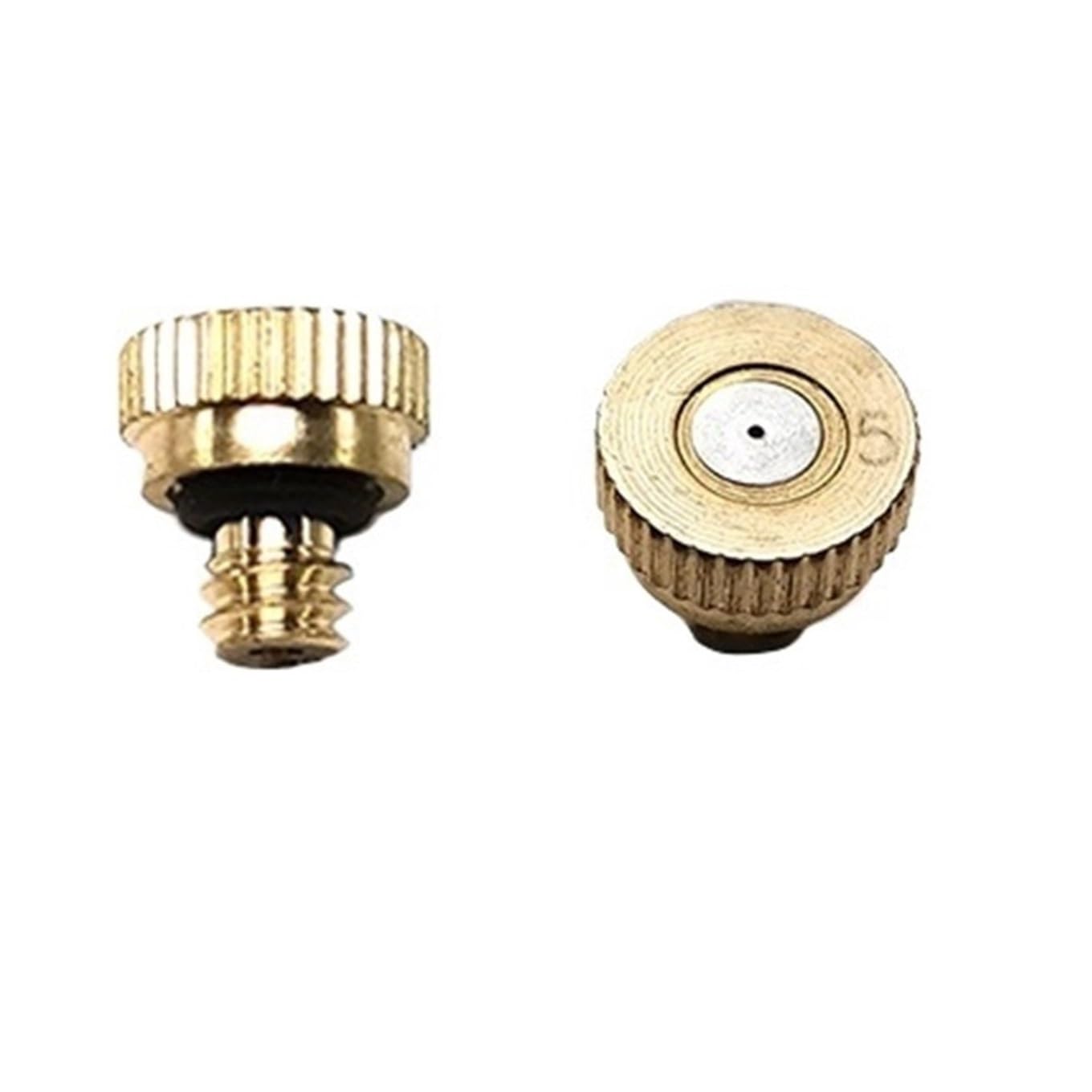 Brass Mister Nozzles 20Pcs Threaded Brass Misting Nozzle 0.1-0.8mm Orifice Water Mister Parts Fog(0.5mm)