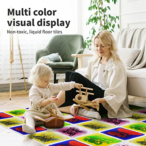 Art3D Liquid Sensory Floor Decorative Tiles, 11.8"X11.8" Square, 4 Tiles #TOP1