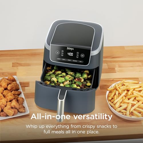Image of Ninja Air Fryer Pro 5-in-1 | 5 QT Capacity, Air Fry, Bake, Roast, Reheat, and Dehydrate, Air Crisp Technology | Nonstick Basket & Crisper Plate | Cyberspace | AF142BL