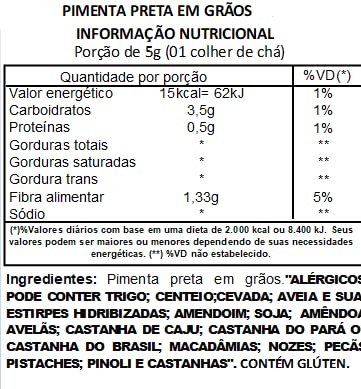 Pimenta Preta em Grãos Viva Salute - 1kg