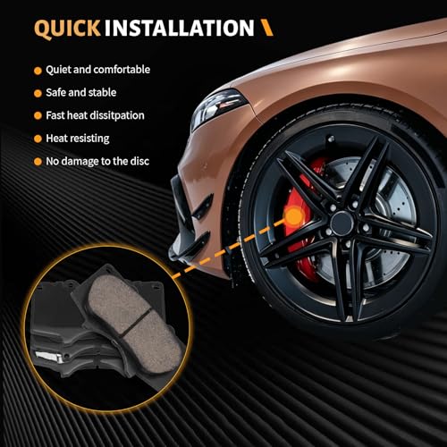 Image of D976 Front Ceramic Brake Pads Fit For Toyota Tacoma 2005-2023,4Runner 2003-2023,FJ Cruiser 2007-2014,Sequoia 2001-2007,For Lexus GX460 2010-2023,GX470 2003-2009