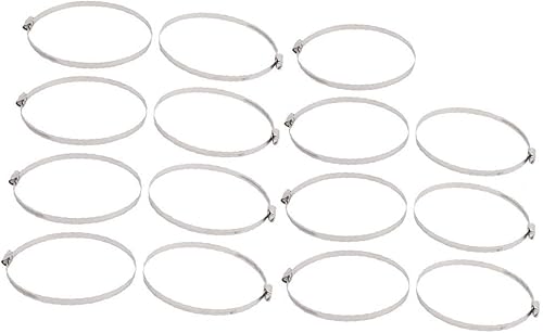 X-DREE - Abrazadera de manguera de acero inoxidable de 5.118in a 5.906in, rango ajustable, 0.354in de ancho, 15 unidades (5.118in a 5.906in, rango