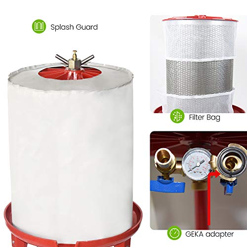 Squeeze Master Hydraulic Fruit Wine Apple Press -5.3Gallon/20L -Stainless Steel For Wine Cider Making With Filter Bag&Splash Guard #TOP4