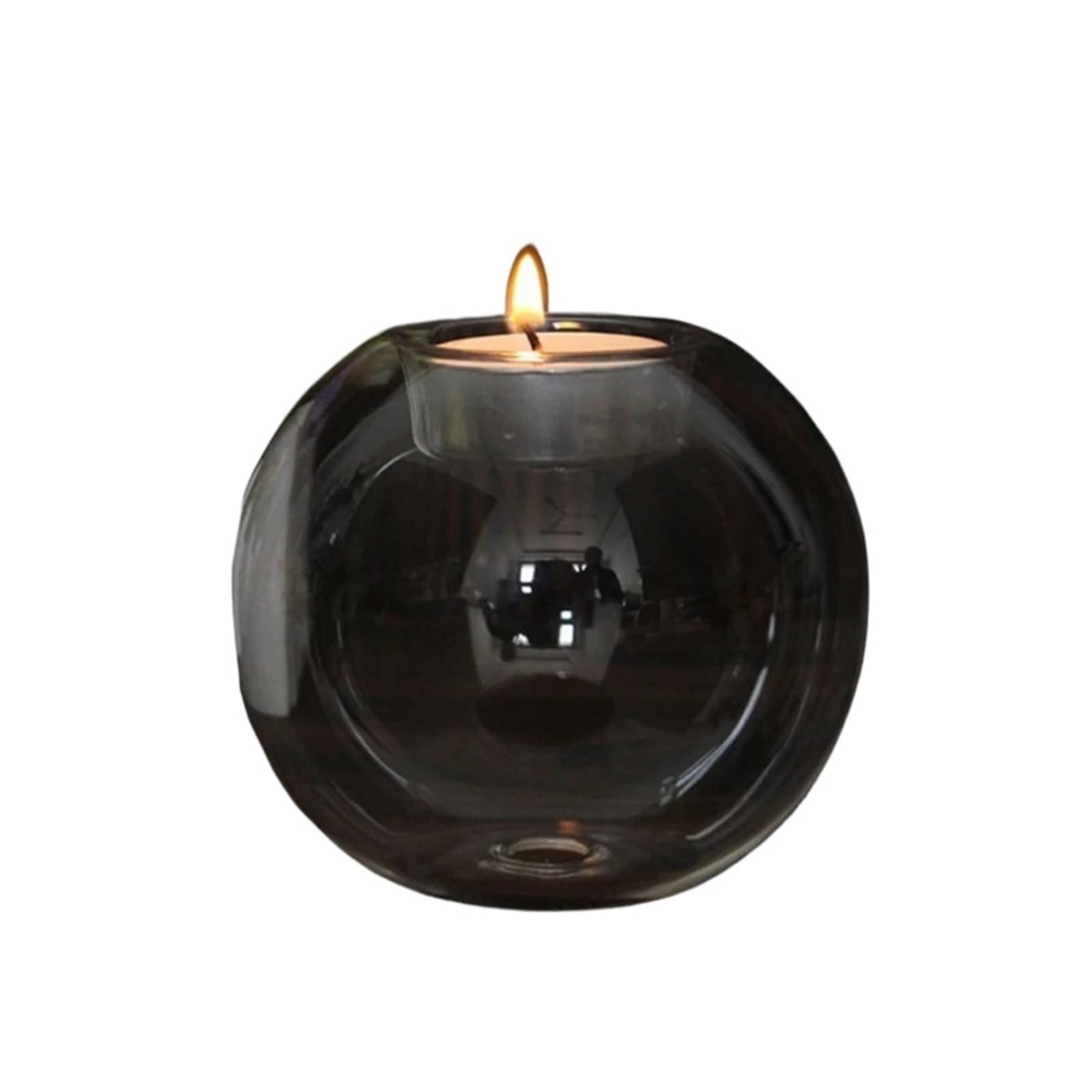 Porta Tealight in Vetro Portacandele in Vetro Trasparente da 3 Pezzi, Luce Rotonda Cava, Decorazione for Soggiorno, Decorazione for Matrimonio, Decorazione for la casa(8cm)
