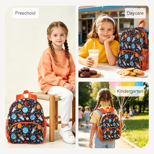 Image of Boys Girls Kids Backpack 3-6: Travel Bag for Preschool Kindergarten, Cute Planet Bookbag for Toddler