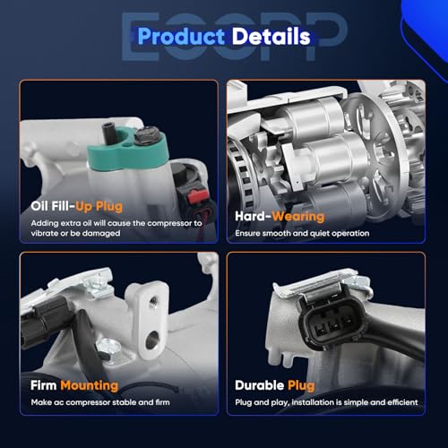 Image of ECCPP A /C Compressor with Clutch 2016-2021 for Honda Civic 2.0L AC Compressor