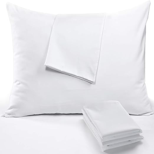 4 Pack Pillow Protectors Feather Proof Standard 20x26