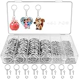 Multipurpose: Ces bagues porte-clés avec anneaux de levage et goupilles pour les yeux servent à fabriquer vos propres porte-clés, pendentifs, porte-noms, porte-cartes, arts, projets d'artisanat, Confectionner un pendentif pour téléphone, sac, sac à main, etc. mais vous pouvez également créer votre propre chaîne principale en cadeau ou à la vente.