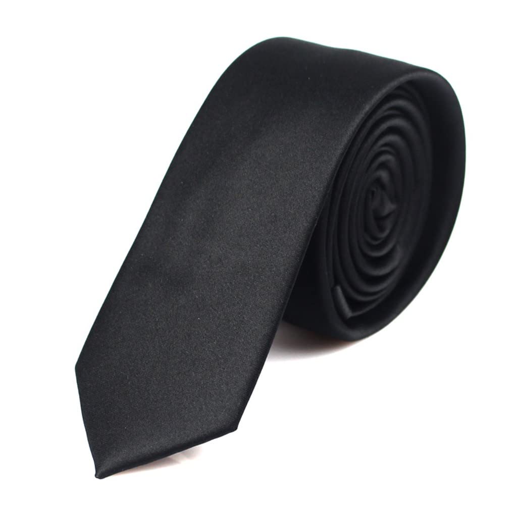 Corbata negra para hombre, corbata informal para traje de negocios, corbata para hombre de 5 cm, corbata delgada para boda