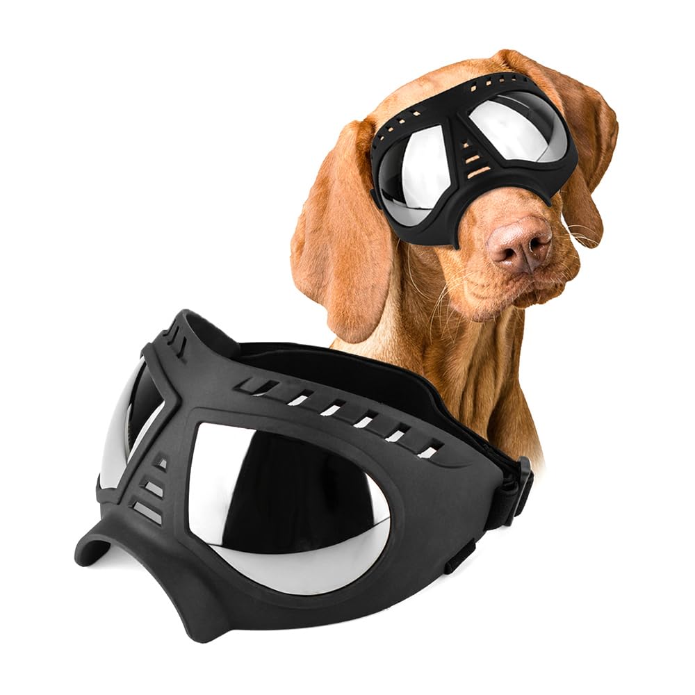 Sarini Occhiali per Cani Protezione UV Occhiali da Sole per Cani Occhiali protettivi Regolabili Antivento Impermeabili per Cani di Taglia Grande