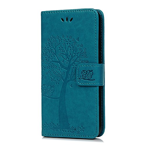 Reevermap Étui portefeuille à rabat en cuir PU résistant aux chocs pour Sony Xperia L4 avec porte-cartes Motif hiboux