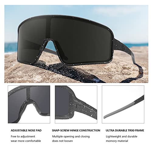 Image of MAXJULI Polarized Sunglasses for Men Women, Windproof Outdoor Sports Cycling Running UV400 Protection Sun Glasses 8121