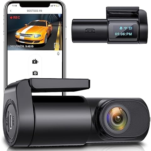 Dash Cam 1080P Car Camera, Dash Camera for Cars, Dash Cam Front with Night Vision, WiFi Car Camera with App, 24h Parking Mode,Motion Detection,Loop Recording, 170°Wide Angle, G-Sensor (X9-CA) Cover