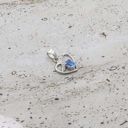 Pendentif argent topaze bleue suisse ovale : un bijou éclatant anti-ternissement - 3