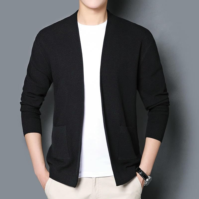 Pull en tricot homme coupe ajustée style coréen coloris uni casual