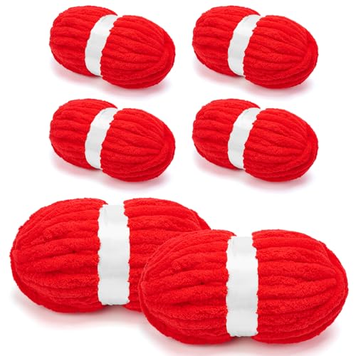 Chunky Chenille Yarn for Crocheting/Arm Knitting,...