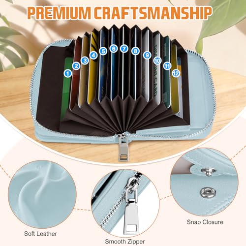 Image of HUANLANG Mens Wallet RFID Blocking Multi Card Holder Wallets for Men Bifold Wallet with Zipper Small Men's Leather Wallet