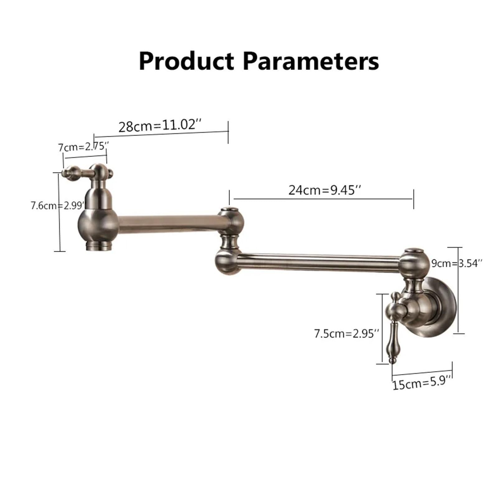 Grifos mezcladores para Fregadero Grifo de Cocina Pared Lavabo baño Agua fría caño Giratorio Plegable tocador latón la mayoría los escenarios (Dorado Cepillado D)