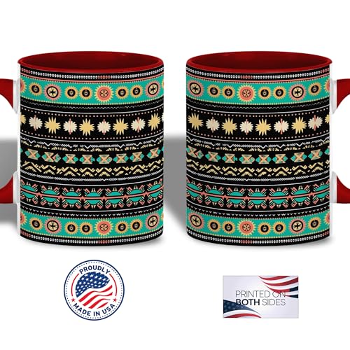 Taza de Cerámica Estilo Tribal Azteca 11oz miniatura 2
