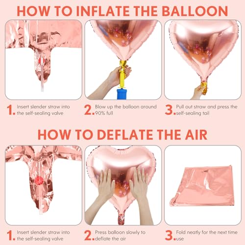 Image of Friendsgiving Balloons Friends Giving Party Decorations 16 Inches Tall Rose Gold Heart Friendsgiving Foil Mylar Balloon Letter Banner for Fall Theme Thanksgiving Friends Party Backdrop Supplies