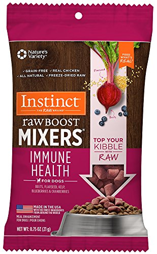 Instinct Freeze Dried Raw Boost Mixers Immune Health Grain Free All Natural Dog Food Topper by Nature's Variety, 0.75 oz. Trial Size Bag (Case of 32)