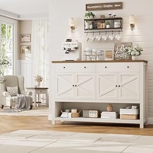 Hostack55sideboardbuffetcabinetwithstoragecoffeebarcabinetwith2drawersfarmhousekitchenstoragecabinetwithdoorswoodconsoletableforlivingroomhallwayrusticwhitebrown Urban Country Home Decor Hostack 55 sideboard buffet cabinet with storage coffee bar cabinet with 2 drawers farmhouse kitchen storage cabinet with doors wood console table for living room hallway rustic whitebrown urban country home decor