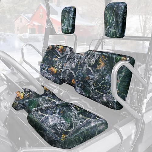 StarknightMT UTV Pioneer Seat Cover Bench Cover Compatible with Pioneer 700 700-4 2014-2025 Anti-UV Waterproof Anti-Scratch 1680D Fabric Upgrade Wider Straps Durable (Camo)