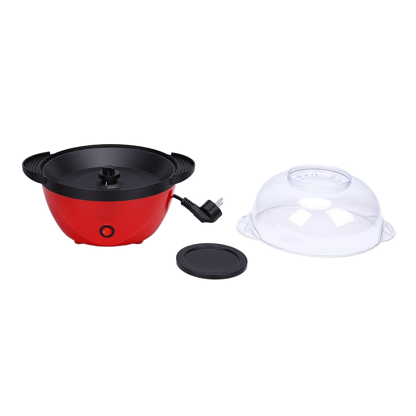 Fdit Máquina de Palomitas Eléctrica Retro, 10 Tazas 450W con Placa Caliente Antiadherente y Tapa Removible para Snacks y Noches de Cine (Enchufe de la UE)