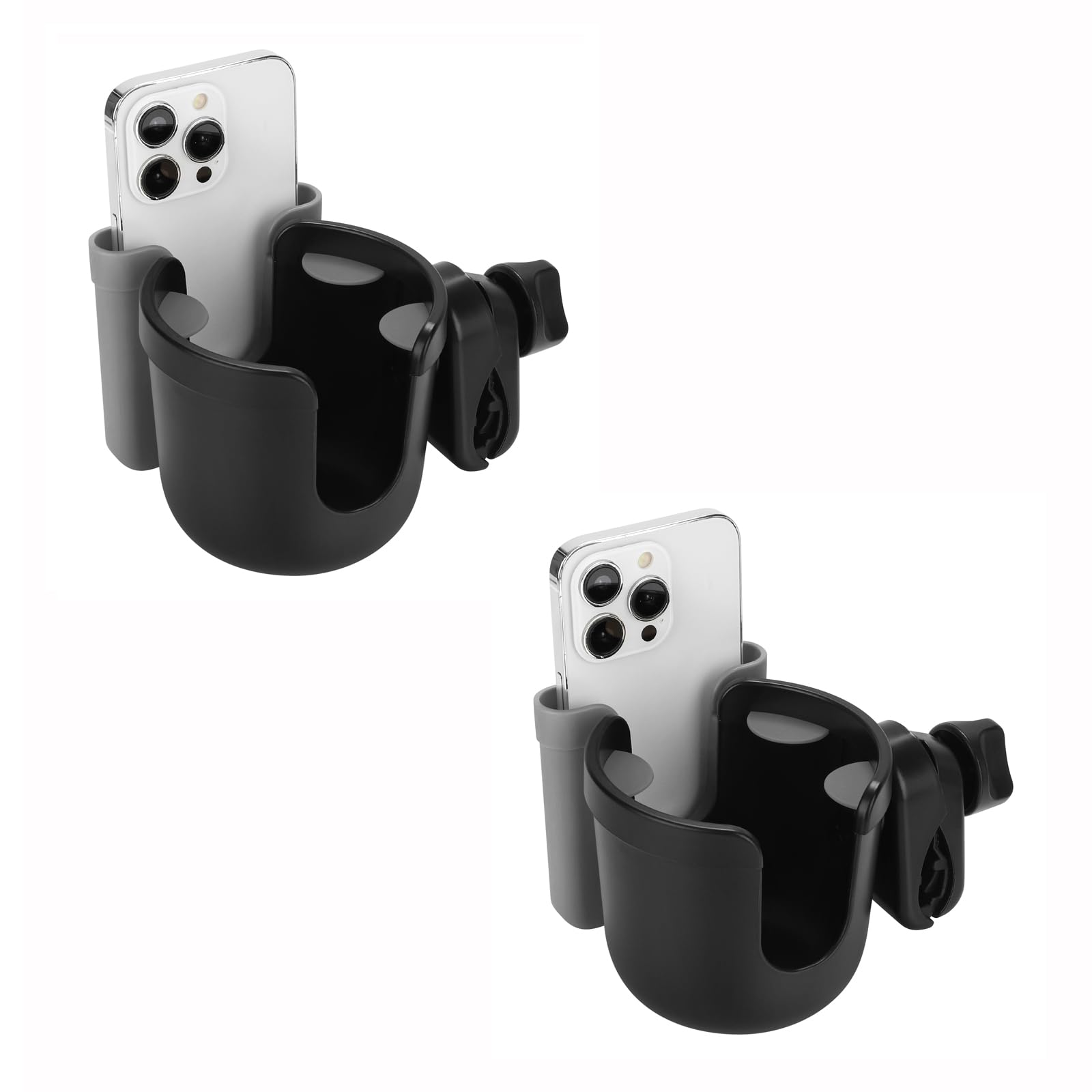 Accmor Wheelchair Cup Holder with Phone Holder, ﻿Universal 360° Rotatable Walker Cup Holder Rollator Scooter Accessory