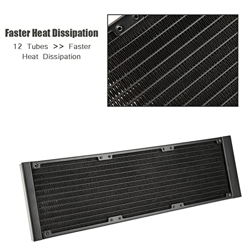 Water Cooling, 12 Tubes Computer Heat Exchanger G1/4 Thread Water Separator Water Cooler Tube for PC (360mm)