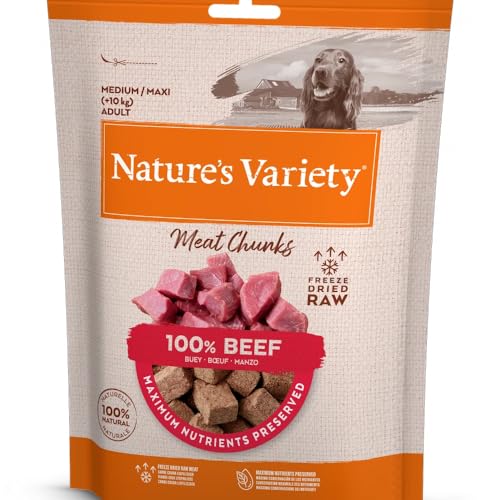 Nature's Variety - Freezed Dried - Cubos liofilizados de Carne de Buey Deshuesada para Perros - Caja de 6 x 50g - Total 300g