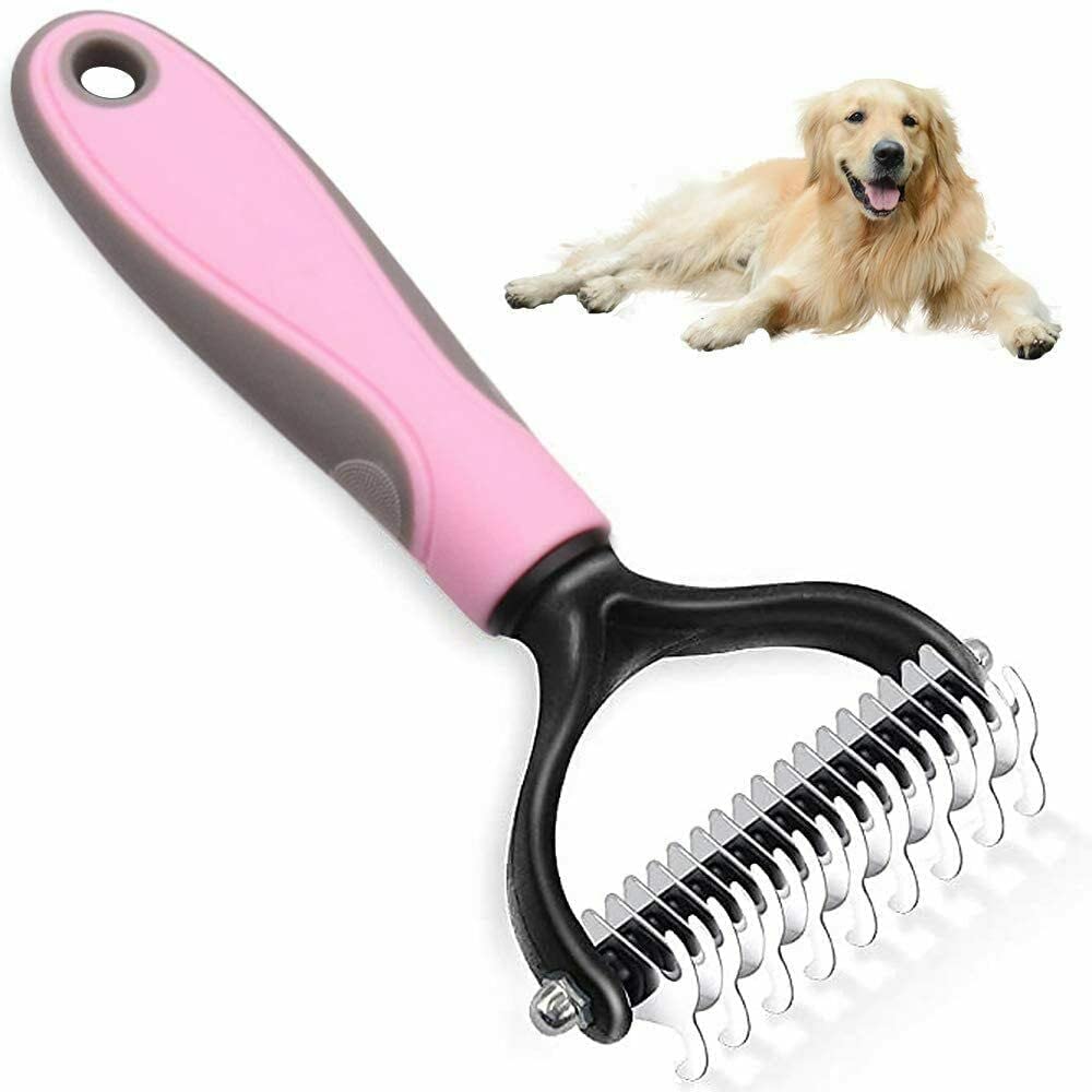 BESTOTTAM Double Sided Pet Grooming Brush Shedding and Hair Removal Dog