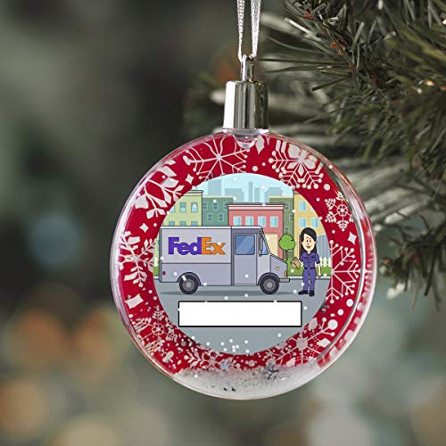 PrintedPerfection.com Personalized StoryLine Cartoon Caricature Snow Globe Christmas Ornament: Police Officer Partners - Male & Female
