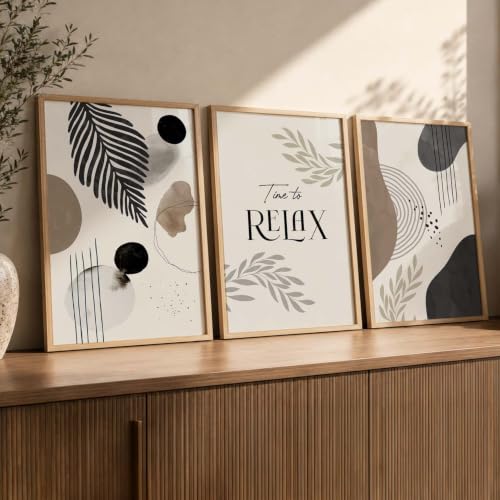Image of kotart Painting for Wall Decoration - Modern Art Wall Decor Framed Painting for Living Room Bedroom - Framed Wall Posters /Paintings with Frame Set of 3 (Art 5, 10x13 inch)