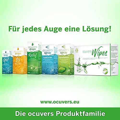 Ocuvers Wipes: Klinisch sterile Augen Lidhygiene Tücher mit Aloe Vera und Hyaluron gegen trockene, müde, juckende Augen, Blepharitis, Lidrandentzündung und zur Entfernung von Make Up