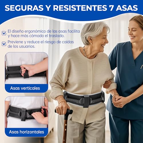 Sangle de transfert noir taille L contre le mal de dos des aidants - 4