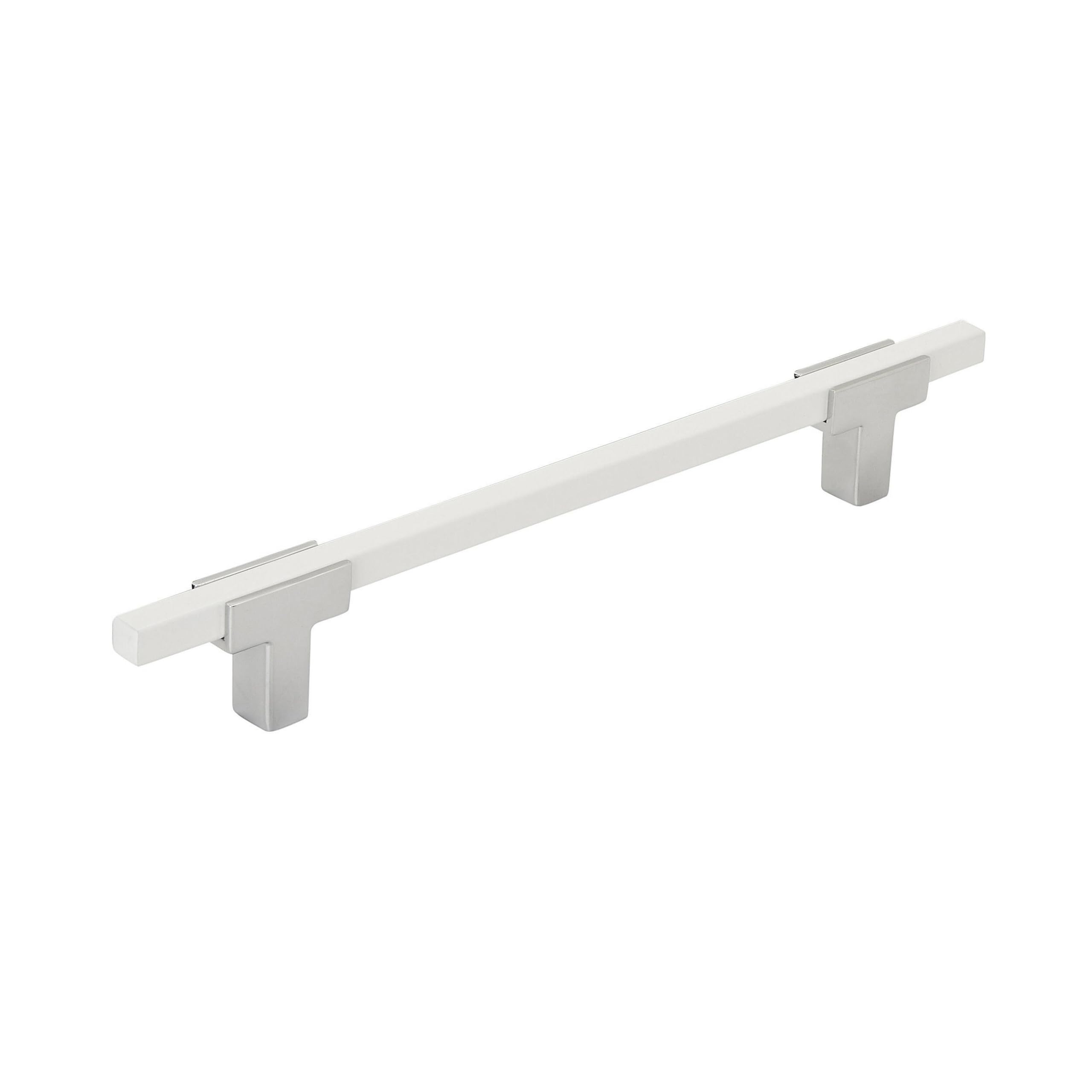 Amerock | Cabinet Pull | Polished Chrome/White | 6-5/16 inch (160 mm) Center to Center | Urbanite | 1 Pack | Drawer Pull | Drawer Handle | Cabinet Hardware