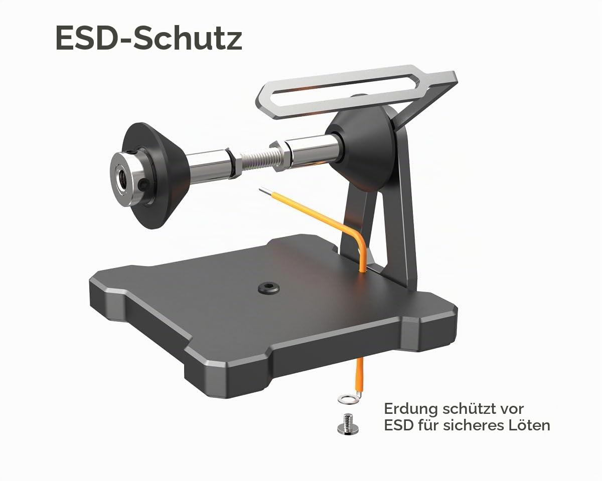 ElecGear Lötzinnhalter, Lötrollenständer, Lötzinnabroller, Elektrische Magnetdrahtspulen und Schnurkettenrollen, Aluminium Desktop und Wandhalterung für PCB-Lötarbeiten