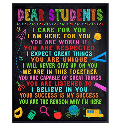 Classroom Decor Gift - Teacher Supplies - School Wall Decor - Positive Inspirational Educational Motivational poster for Kids - Back to School Classroom Wall Art -Classroom Decorations - UNFRAMED 8x10