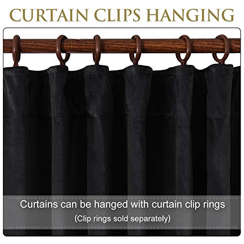 StangH Blackout Theater Velvet Drapes, Light Blocking Thermal Insulated Curtain Drapes, Vintage Decoration Velvet Panels for Living Room/Hallway, Black, W100 x L132 inches, 1 Panels - Image 5