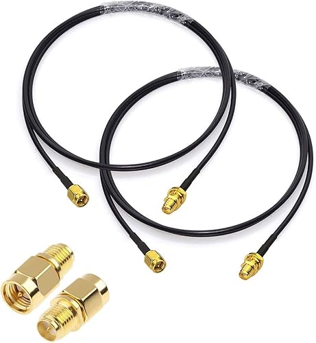 Miniatura 9 de Cable de extensión de antena WiFi de 10 pies RG174 RF SMA macho a SMA hembra, cable coaxial de baja pérdida chapado en oro coleta para enrutador LAN
