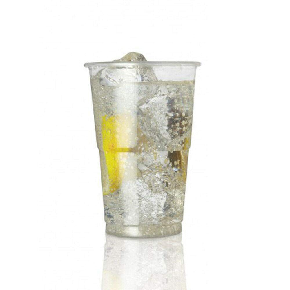 We Can Source It Ltd - 50 x 285ml Disposable Clear Strong Plastic Half Pint Beer Glasses - 1/2 Pint Beer Drinking Tumblers