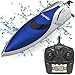 RC Boat Pool Toys High Speed (20MPH+) Remote Control Boat for Pools and Lakes 2.4GHz RC Racing Boats for Adults & Kids + Bonus Battery (Blue and White 1)