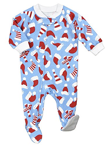 Sara's Prints Baby Soft Footed Pajamas, Santa Hats-Shh, 18M