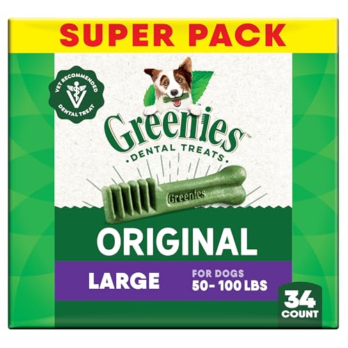 Greenies Original Large Dental Dog Treats, 54 oz. Pack (34 Treats)
