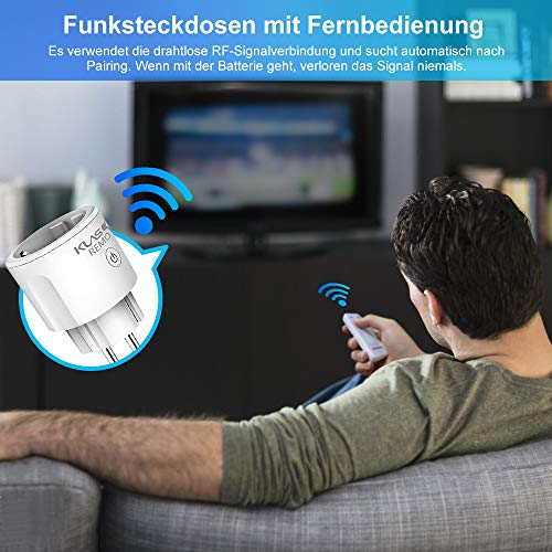 Funksteckdosen mit Fernbedienung, Funksteckdosen einfach Smart Seckdose Ferngesteuerte Stecker Weiß für Ältere Menschen, 30 M Reichweite - Image 4